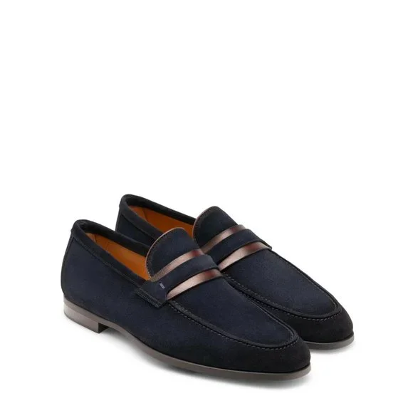 Bashwood Handmade Navy Blue Suede Leather Loafers Berwick Blake Bit Loafer - Navy Suede – Marketplace by The  main image 4